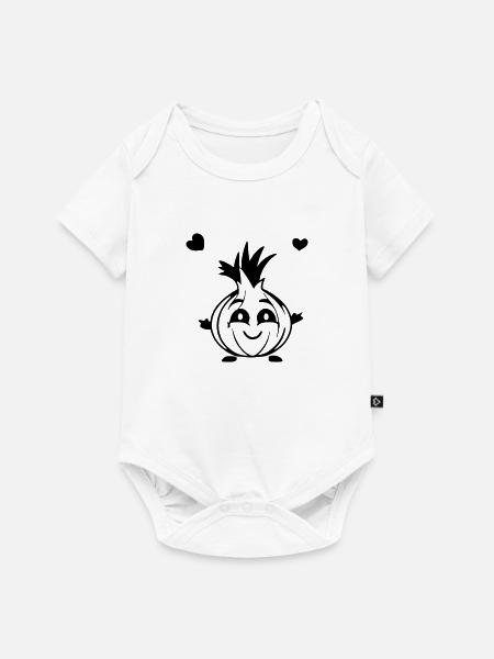 Zwiebel mit Lächeln Geschenkidee - Baby Premium Kurzarmbody - Weiß