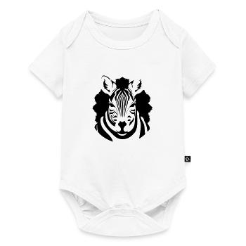 Fun Zebra Cartoon Nature Animal Safari Vector 1 - Baby Premium short-sleeve bodysuit - white - Front