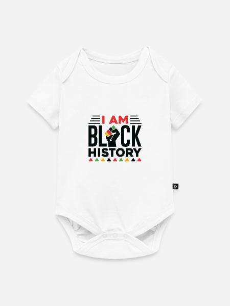 Ich bin schwarz Geschichte - Baby Premium Kurzarmbody - Weiß
