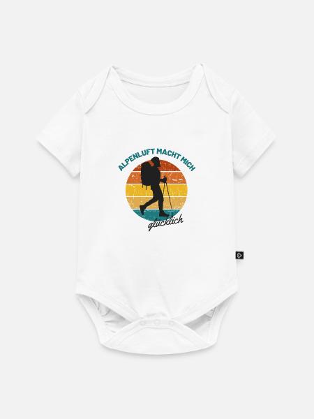 Alpenluft macht mich glücklich | Wandern Klettern - Baby Premium Kurzarmbody - Weiß