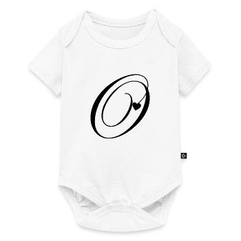 Brief o Herz Kalligraphie - Baby Premium Kurzarmbody - Weiß - Vorne