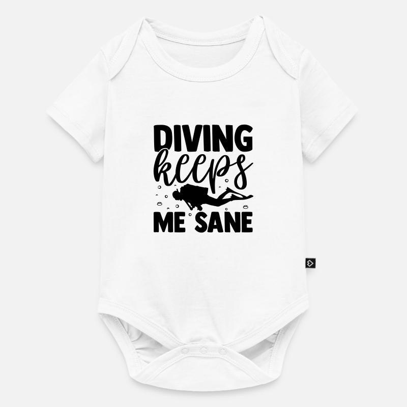 Tauchen Spruch - Diving keeps me sane - Baby Premium Kurzarmbody - Weiß