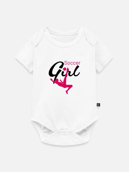Soccer Girl Fallrückzieher - Baby Premium Kurzarmbody - Weiß