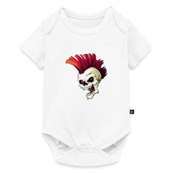 Punk Skull - Baby Premium Kurzarmbody - Weiß - Vorne