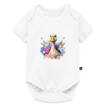 Oie florale - Body à manches courtes Premium Bébé - blanc - Devant