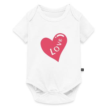 Rosa Herz - Baby Premium Kurzarmbody - Weiß - Vorne