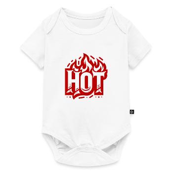 Das Wort "HOT" - Baby Premium Kurzarmbody - Weiß - Vorne