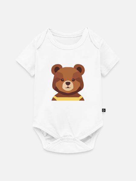 Teddy mit Kleider - Baby Premium Kurzarmbody - Weiß