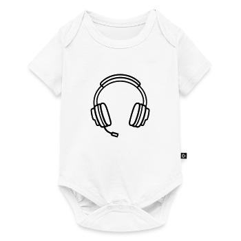 casque audio gaming - Body à manches courtes Premium Bébé - blanc - Devant