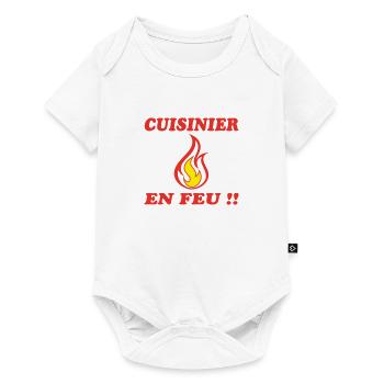 CUISINIER EN FEU !!! - Body à manches courtes Premium Bébé - blanc - Devant