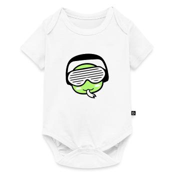 Coole DJ Schlange Gesicht Tier Kopf Musik Party - Baby Premium short-sleeve bodysuit - white - Front