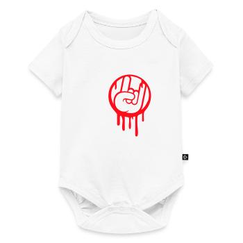 J’aime Heavy Metal Hard Rock Musique Main Geste Coeur - Body à manches courtes Premium Bébé - blanc - Devant