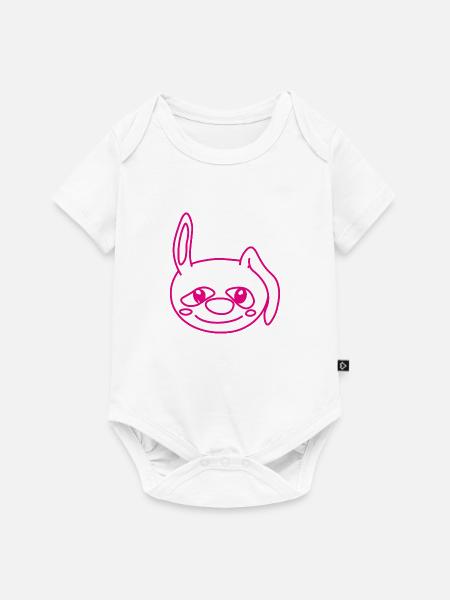 fröhlicher Hase - Baby Premium Kurzarmbody - Weiß