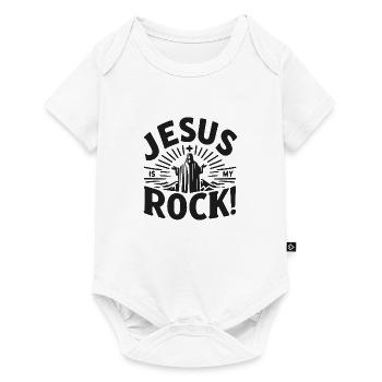 Jesus is My Rock - Baby Premium short-sleeve bodysuit - white - Front