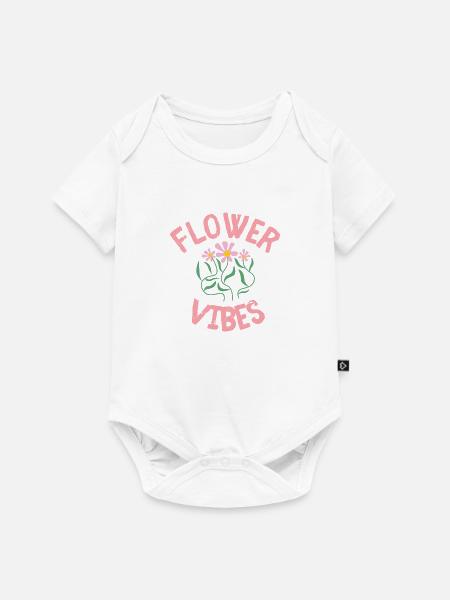 Flower Vibes - Baby Premium Kurzarmbody - Weiß