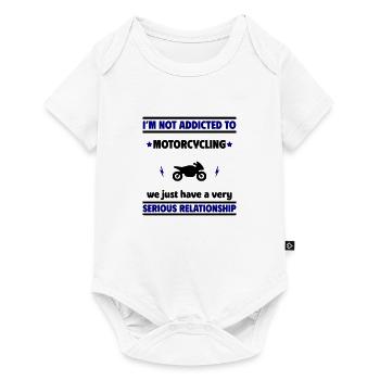 Ich bin nicht süchtig nach Motorradfahren - Baby Premium Kurzarmbody - Weiß - Vorne