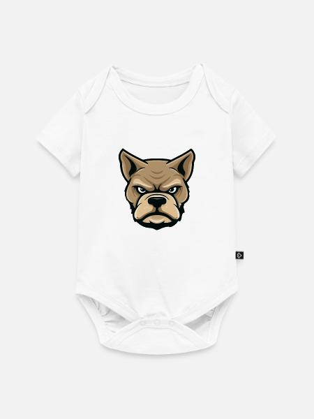 hund comic kopf - Baby Premium Kurzarmbody - Weiß