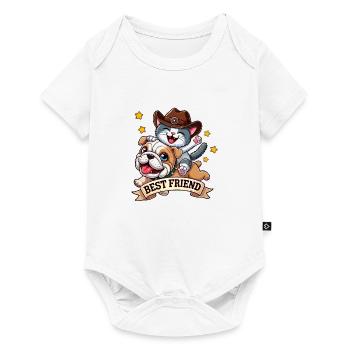 Chiot et chaton | Meilleur ami - Body à manches courtes Premium Bébé - blanc - Devant