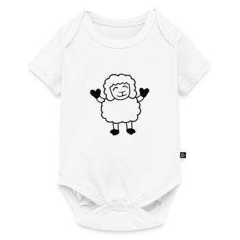 mouton bébé se tient mignon mignon agneau mignon enfant heureux - Body à manches courtes Premium Bébé - blanc - Devant