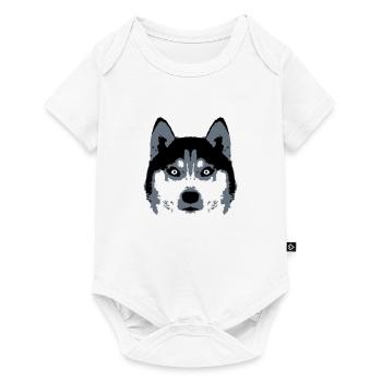 Dog White Husky Face Head Beautiful Breed Cool - Baby Premium short-sleeve bodysuit - white - Front