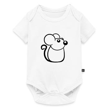 Maus Mäuschen Süße Kleine Ratte Nager Freundlich - Baby Premium Kurzarmbody - Weiß - Vorne