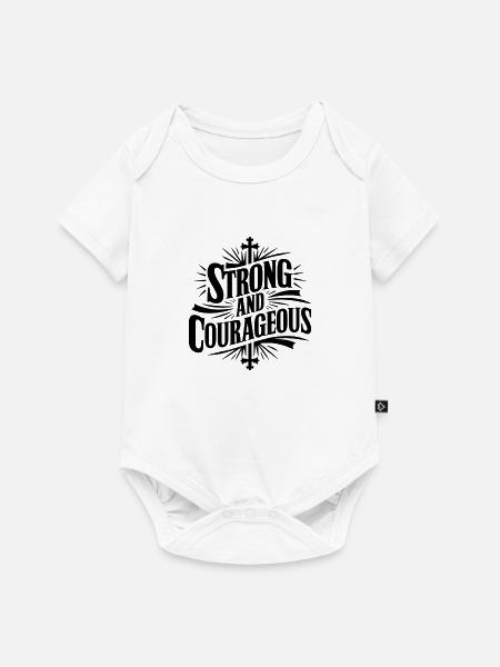 mutig und stark - Baby Premium Kurzarmbody - Weiß