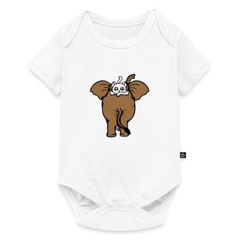Cat Elephant Walking Team Lying Up 2 Friends Cute - Baby Premium short-sleeve bodysuit - white - Front