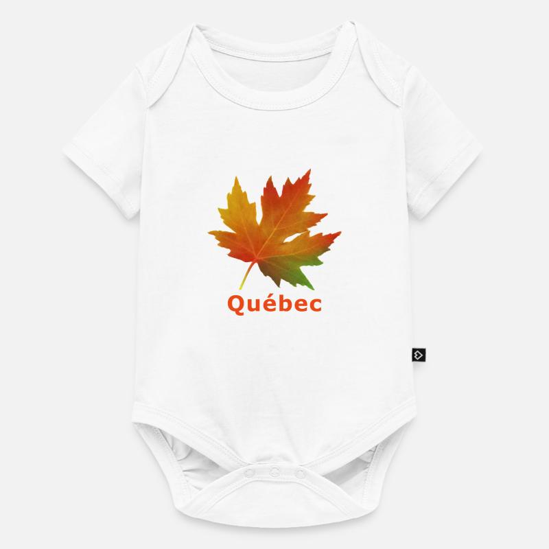 Québec feuille érable automne - Body à manches courtes Premium Bébé - blanc