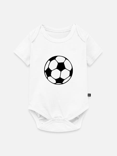 Fußball / Fussball - Baby Premium Kurzarmbody - Weiß