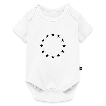 EU Flagge - Baby Premium Kurzarmbody - Weiß - Vorne