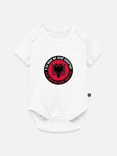 001 Albania - Baby Premium Kurzarmbody - Weiß