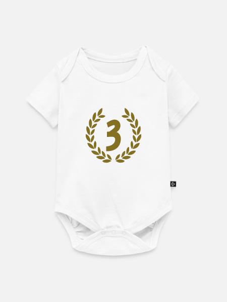 3 - Baby Premium Kurzarmbody - Weiß