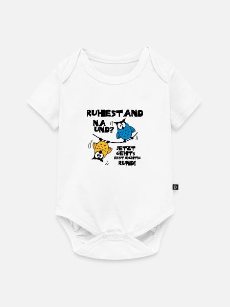 Eulen Ruhestand - na und? - Baby Premium Kurzarmbody - Weiß