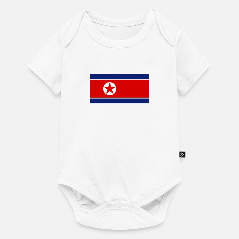 Drapeau national de la Corée du Nord - Body à manches courtes Premium Bébé - blanc
