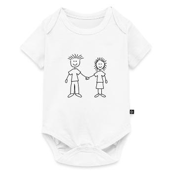 family_mom_and_dad_1c - Baby Premium short-sleeve bodysuit - white - Front