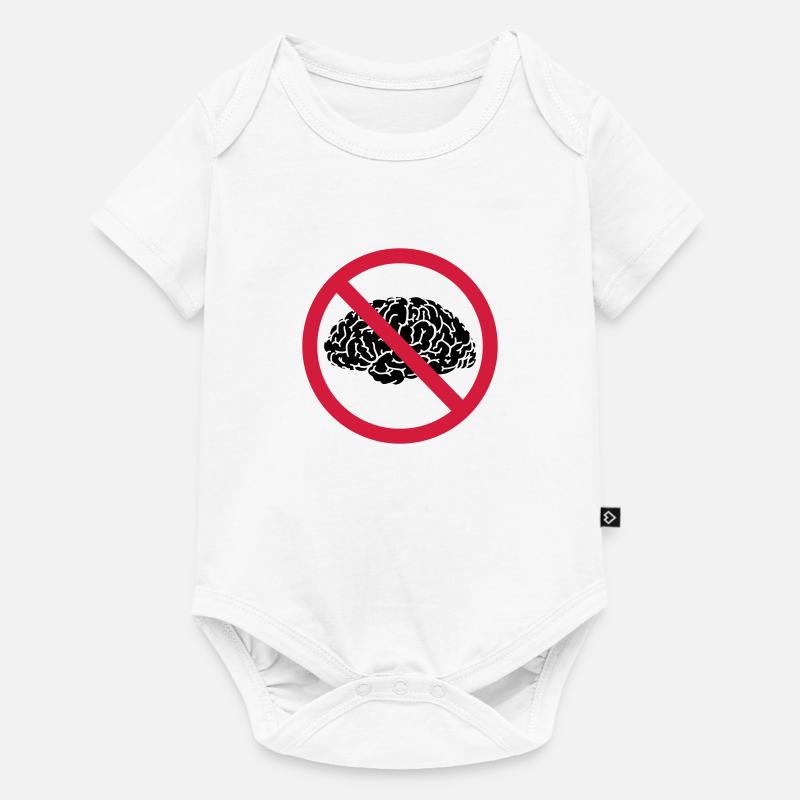 pas de cerveau permis - Body à manches courtes Premium Bébé - blanc