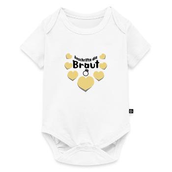 JGA lustiger Spruch Partyspiel beschrifte d. Braut - Baby Premium Kurzarmbody - Weiß - Vorne