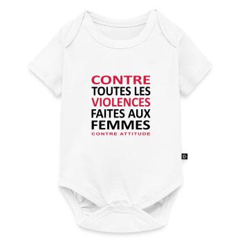 CONTRE TOUTES LES VIOLENCES FAITES AUX FEMMES - Body à manches courtes Premium Bébé - blanc - Devant