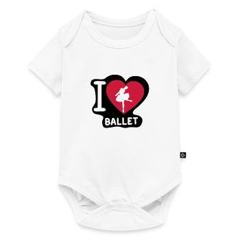 love heart heart ballet dancer Dancer1 - Baby Premium short-sleeve bodysuit - white - Front