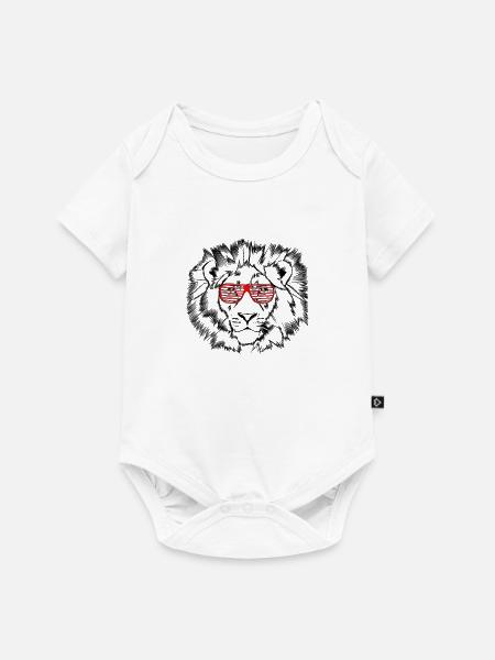 Funky Lion - Baby Premium Kurzarmbody - Weiß