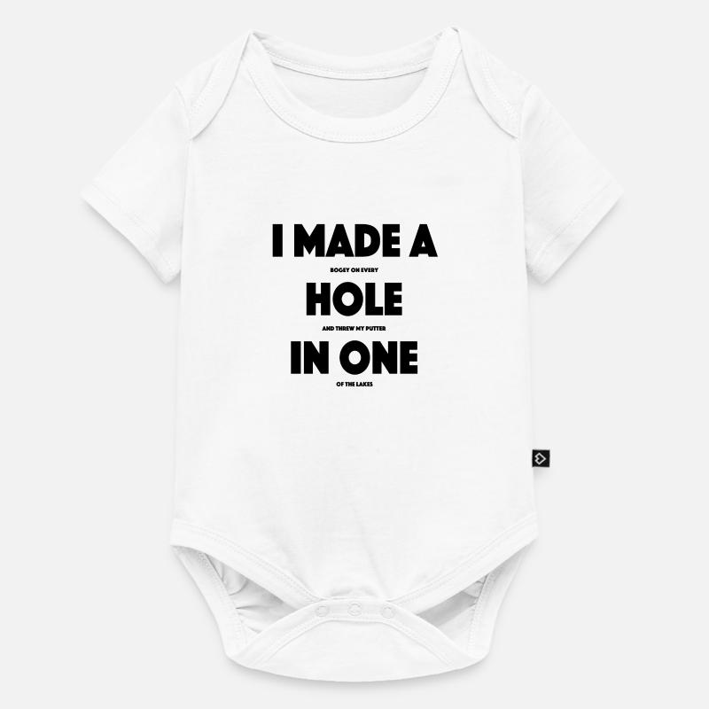 Disc Golf, discgolf, golf, hole in one, lustig - Baby Premium Kurzarmbody - Weiß