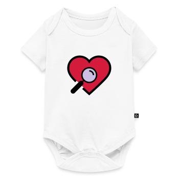 Herzuntersuchung Lupe - Baby Premium Kurzarmbody - Weiß - Vorne