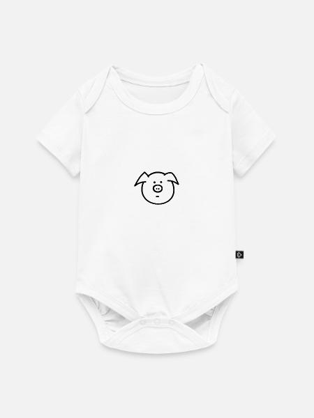 Schwein Schweinchen - Baby Premium Kurzarmbody - Weiß