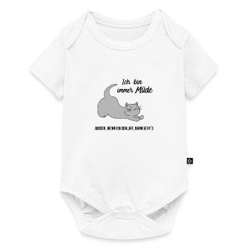 Katzen schlafen Katze Müde Schlaflos Geek Geschenk - Baby Premium Kurzarmbody - Weiß - Vorne