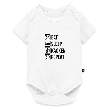 Manger Dormir caca Répétition Geek Cadeau - Body à manches courtes Premium Bébé - blanc - Devant