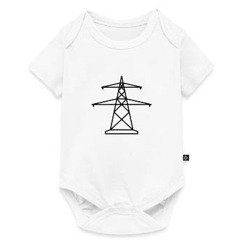 electricity mast power pole electric line strong current ge - Baby Premium short-sleeve bodysuit - white - Front