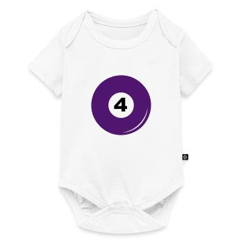 Billard Kugel Nummer 4 - Baby Premium Kurzarmbody - Weiß - Vorne