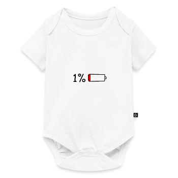 1% Akku. - Baby Premium Kurzarmbody - Weiß - Vorne