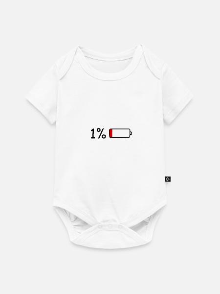 1% Akku. - Baby Premium Kurzarmbody - Weiß