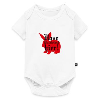 Hase Du bleibst hier! - Baby Premium Kurzarmbody - Weiß - Vorne